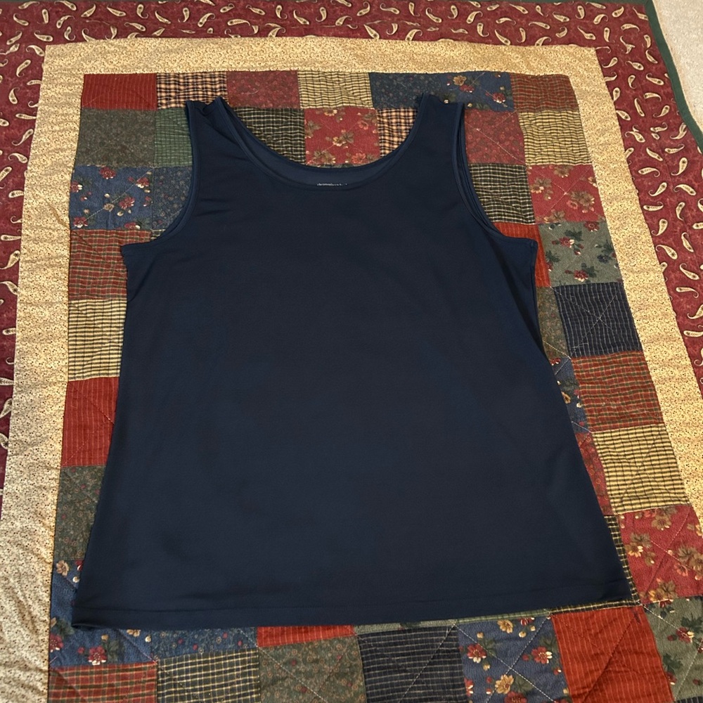 Christopher & Banks Dark Blue Tank Top - Ladies Size Large